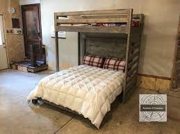 Twin Loft Bed Over Full Or Queen Bed Guest Room Shared Etsy Twin Loft Bed Loft Bed Bunk Beds