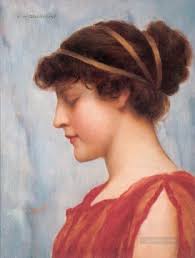 W By the Blue Ionian Sea 1916 Neoclassicist lady John William Godward  Painting for Sale