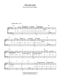 Oasis Wonderwall Sheet Music Notes Chords Score Download Printable Pdf Learn Piano Chords Sheet Music Notes Piano Lessons For Beginners