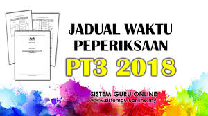 Berikutan pencegahan penularan calon dilarang menduduki ujian tanpa dokumen berkenaan. Jadual Waktu Peperiksaan Pt3 2018