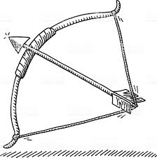 Black Bow And Arrow Icon Hand Drawn Vector Drawing Of A Bow And Arrow Symbol Black And White Symbol Drawing Bow Drawing Arrow Symbol