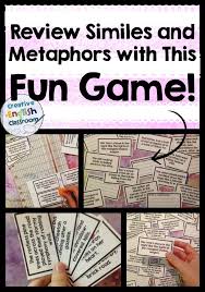 Analogies compare two things to make a point while metaphors and similes make a more direct comparison. Simile Vs Metaphor Game Similes And Metaphors Writing Similes Descriptive Writing
