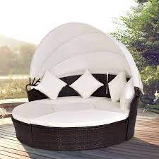 4 corner post bed canopy mosquito king. Giantex Outdoor Patio Canopy Cushioned Daybed Round Retractable Sofa Bed Modern Rattan Furniture Set Hw54808 Rattan Furniture Set Outdoor Patiorattan Set Aliexpress