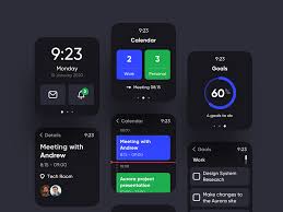 Daily Calendar Watch App Dark Mode In 2020 Design System App Calendar