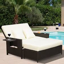 Ebern Designs Abernathy Double Reclining Chaise Lounge With Cushion Wayfair Lounge Chair Outdoor Wicker Chaise Lounge Outdoor Pool Furniture