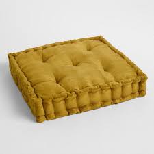 Chartreuse Velvet Tufted Floor Cushion World Market In 2020 Floor Cushions Funky Home Decor Velvet Decor