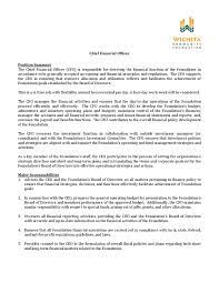 Example of a cfo (chief financial officer) job summary our agency is currently seeking a chief financial officer (cfo) to join our growing team. Wcf Cfo Job Description By Wichita Comm Fdn Issuu