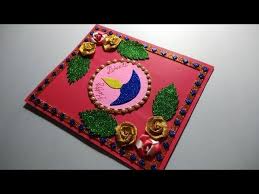 You can make this latest diwali card using color paper and glitter foam sheet. Diwali Card Easy Diwali Greeting Card Making For Kids School Competition Diwali Card Making Ideas