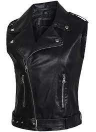Robot Check Vest Style Women Attitude Clothing Fake Leather Vest