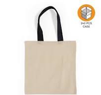 240 ct Wholesale Tote Bags With Color Handles 100% Cotton - By Case