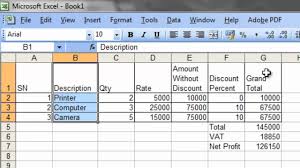 Bill Calculation And Pie Chart In Excel Solution To Shree Rams Question