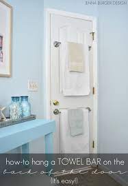 How To Mount A Towel Bar On A Hollow Core Door To Save On Space Www Jennaburger Com Small Bathroom Storage Hang Towels In Bathroom Bathroom Towel Bar