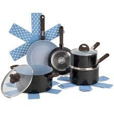 Thyme Table Non Stick 12 Piece Cookware Set Robin Egg Blue Walmart Com In 2021 Cookware Set Robins Egg Blue Robins Egg