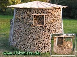Build A Holz Miete Aka A Pretty Round Wood Stack Firewood Storage Wood Firewood