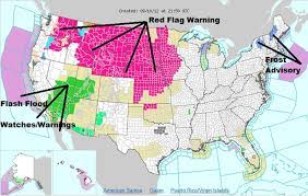 National Warning Watch Map As Of 4 50pm Cdt National Weather Flood Watch National