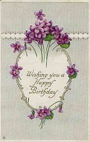 Birthday Violets Vintage Birthday Cards Happy Birthday Vintage Greeting Card Art