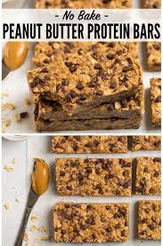 Soft And Chewy Homemade Peanut Butter Protein Bars With Simple Ingredients Like Oatm Homemade Protein Bars Peanut Butter Healthy Protein Snacks Homemade Snacks