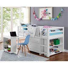 Naomi Home Low Study Loft Bed From 449 99 To 469 99 Ojcommerce Low Loft Beds Loft Bed Loft Bed Frame