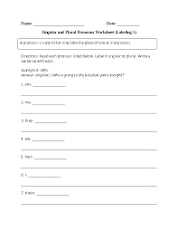 Singular And Plural Pronouns Worksheet Plurals Pronoun Worksheets Singular And Plural