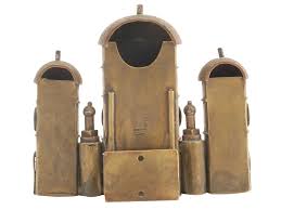 Sold at Auction: VINTAGE JUDAICA BRASS HAND WROUGHT TRIPLE MEZUZAH