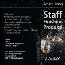 Lowongan kerja operator produksi di indonesia. Lowongan Kerja Staf Finishing Operator Produksi Spilla Jewelry Yogya Atmago