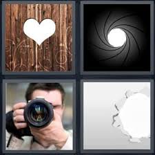 If you don't know the meaning of the word, click that word to show definition of it. 4 Pics 1 Word Answers For Heart Lens Camera Hole