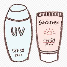 Protect your face and body with sunscreen lotion, lip balm and spray sunscreen. Cartoon Sun Sunscreen Sunburn Skin Ultraviolet Lotion Cream Nail Polish Png Klipartz
