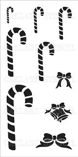 Black And White Candy Canes Candy Canes Bows Christmas Stencil 6 Canes And 3 Bows For Painting Signs Wood Fabric Canvas Ho Christmas Stencils Candy Cane Painted Signs