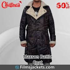 Fallout 4 Elder Maxson Battlecoat With Fur Collar Coat Leather Coat Film Jackets