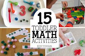Early math skills start with lots of playful opportunities that don't have to be extensively planned ahead of time. 15 Toddler Math Activities Busy Toddler
