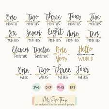 Download Hello World Monthly Baby Milestones Bundle Svg Baby Milestone Etsy