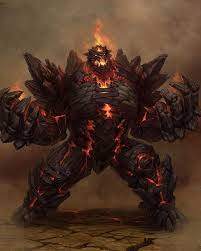 They also have tusks, a feature that rock monsters lack. Lava Monster Google Search Creature Concept Art Concept Art Characters Fantasy Art