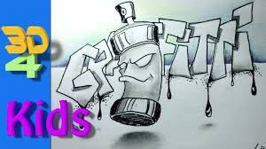 Behind all graffiti walls, there are great graffiti sketches. Easy 3d For Kids Draw Spraycan Graffity Letters 3d Drawing 31 Youtube