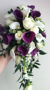 This bridal bouquet is 10 in diameter and 19 long. Calla Lily Brides Shower Bouquet Purple Wedding Bouquets Flower Bouquet Wedding Lily Wedding