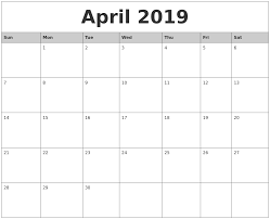April 2019 Monthly Calendar Template April April2019 April2019calendar Printable Monthly Calendar Printable Printable Calendar Design Calendar Printables