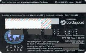 The information for the aadvantage® aviator® red world elite mastercard® credit card has been collected independently by u.s. Bank Card American Airlines Aadvantage Mc Silver World Elite Barclays Bank Delaware United States Of America Col Us Mc 0797