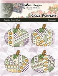 Glue another piece of paper with tape and sew stitches through both layers; Counted Cross Stitch Crazy Pumpkins Ornaments Counted Cro Magcloud
