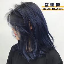 The hairstyle features a trendy bob with grey shades, light blue. Blue Black 22 88 Hair Dye Color Cream 100ml Peroxide 100ml Shopee Malaysia