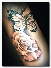 Butterfly Flowers Rose Tattoo Idea Hot Tattoo Rose And Butterfly Tattoo Tattoos Beautiful Tattoos