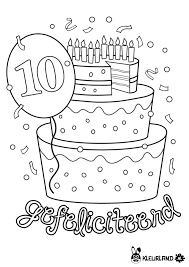 Verjaardagstaart 10 Jaar Kleurplaat Kleurland Nl Verjaardag Verjaardagskalender Verjaardagstaart