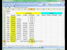 Using Excel For Basic Forecast Smoothing Excel Operations Management Forecast
