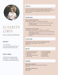 Pink Feminine Social Media Manager Resume Graphic Design Resume Infographic Resume Infographic Resume Template