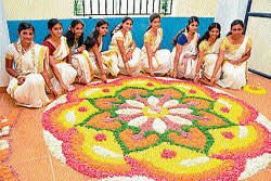 Onappookkalam symbolizes the diversity of unity and the harmony of all flowers. Slice Of Kerala In Karavali Deccan Herald