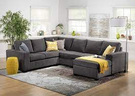 Sofa Sectionnel Gris Moderne En 2020 Idee Deco Salon Moderne Deco Salon Deco Canape Gris