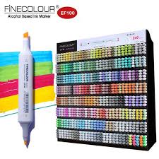Finecolour 240 Twin Graphic Sketch Marker Fine Color Ef100 Alcohol Drawing Markers Architecture Manga Caneta Pen For Ki Sketch Markers Artists For Kids Markers