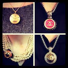 Vintage Chanel Button Necklaces At Plum Delightful Coco Chanel Fashion Jewelry Vintage Chanel