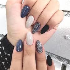 Almond Black And Grey Ombre Nails Nail Umbre Ombre Nail Umbre Ombre In 2020 Almond Acrylic Nails Ombre Acrylic Nails Almond Nails Designs