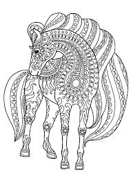 Some tips for printing these coloring pages: Horse With Patterns Free To Color For Children Horses Kids Coloring Pages