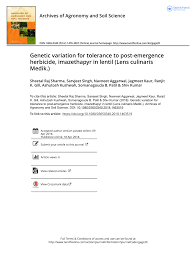 Costume designer who lives for the love of art, food and creative people. Pdf Genetic Variation For Tolerance To Post Emergence Herbicide Imazethapyr In Lentil Lens Culinaris Medik