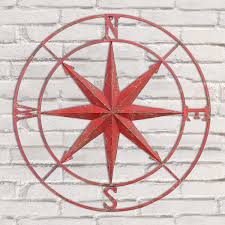 Compass rose nautical metal wall art. Round Metal Compass Wall Decor Shades Of Light